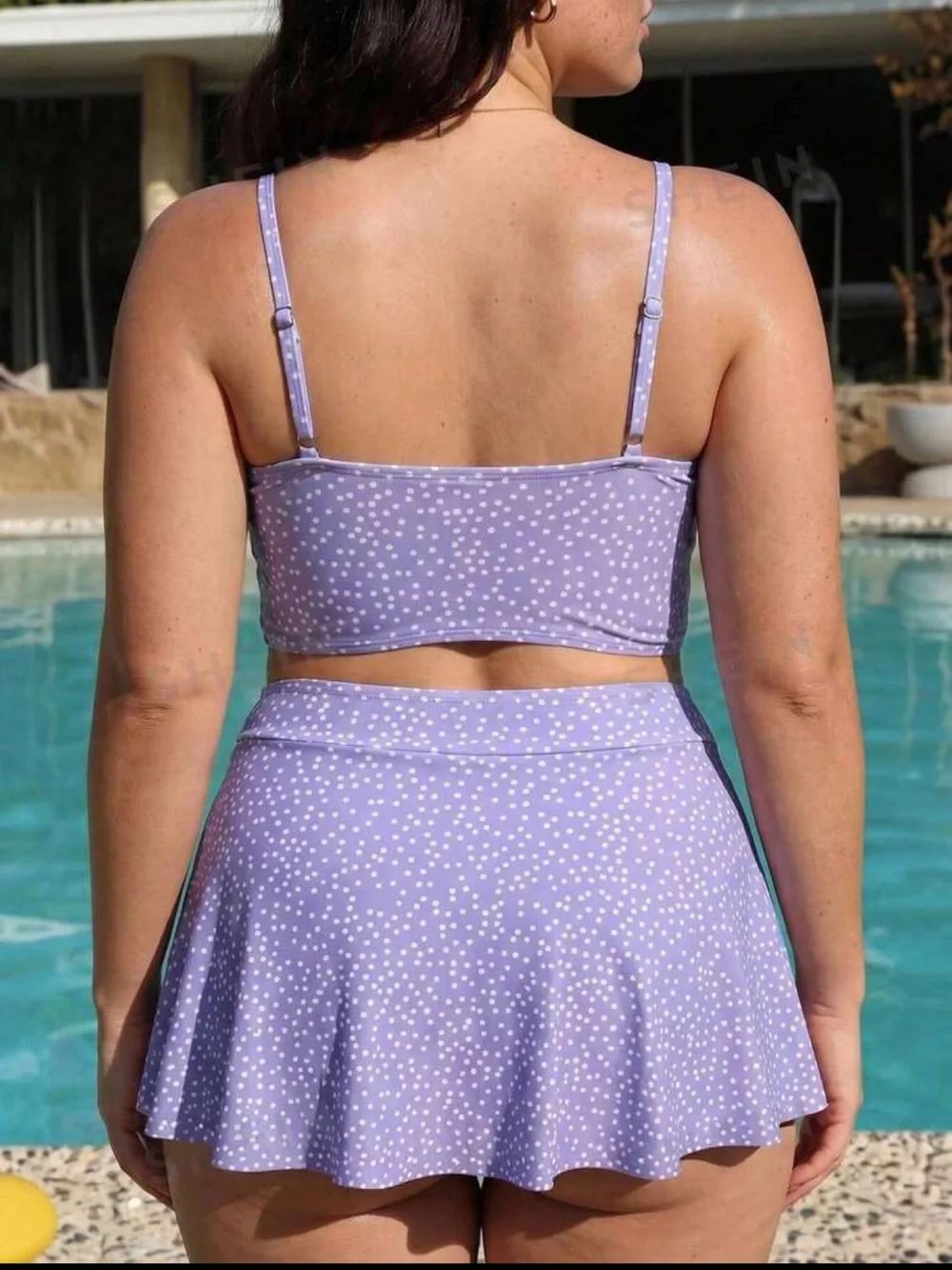 Purple Polka Dot Two-Piece Swim Set
